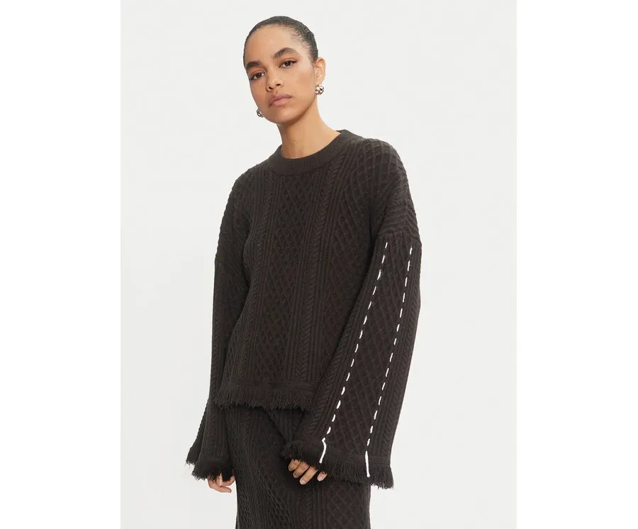 obrazek 1 Karen by Simonsen Sweter Rollana 10105196 Czarny Loose Fit