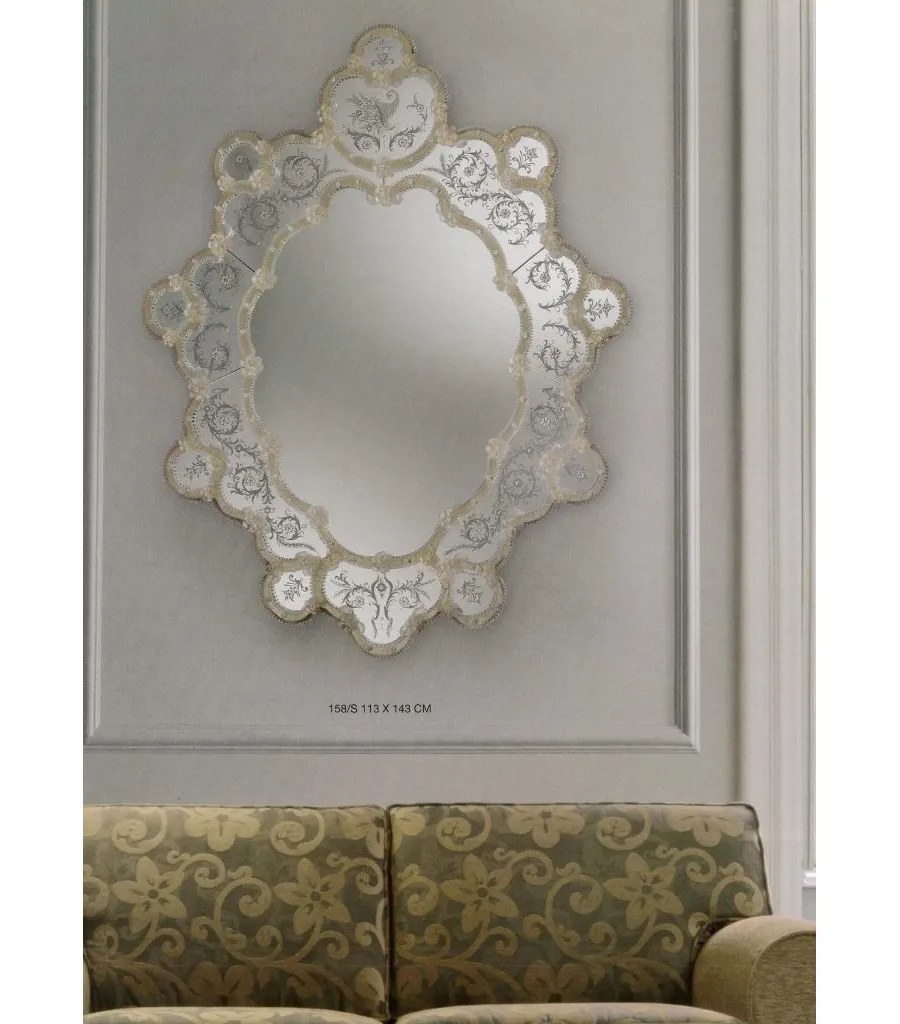 obrazek 1 Cudowne owalne lustro Murano