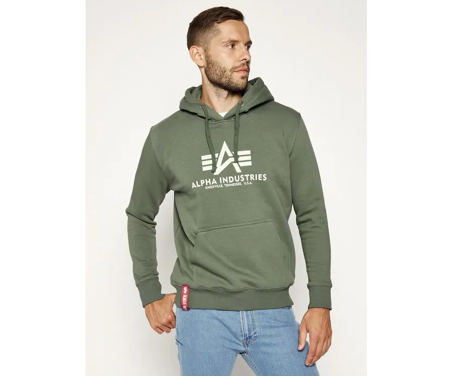 obrazek 1 Alpha Industries Bluza Basic 178312 Zielony Regular Fit