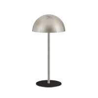Picture Unique hat stand with a black base and a matte chrome finish