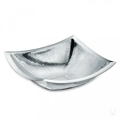 Zdjęcie Stylowa kwadratowa srebrna miska o wyjątkowym designie - Zaramella Argenti