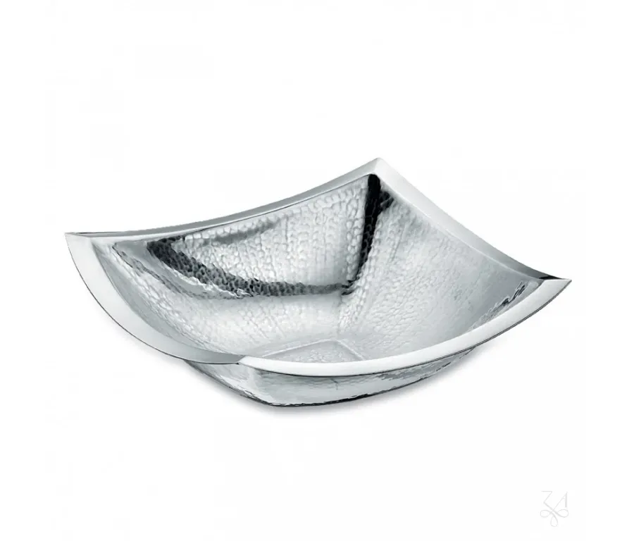 obrazek 1 Stylowa kwadratowa srebrna miska o wyjątkowym designie - Zaramella Argenti