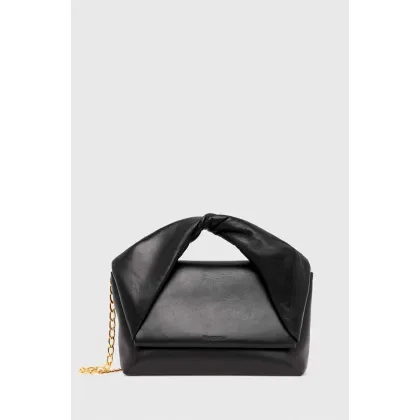 Zdjęcie JW Anderson torebka skórzana Large Twister Bag kolor czarny HB0538.LA0246