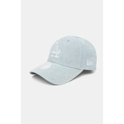 Zdjęcie New Era czapka z daszkiem bawełniana DIAMANTE DENIM 9FORTY® LOS ANGELES DODGERS kolor niebieski z aplikacją 60565484