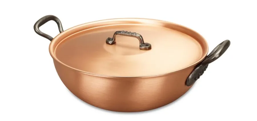 obrazek 3 Patelnia 28 cm do risotto z miedzi i stali nierdzewnej z wkładem