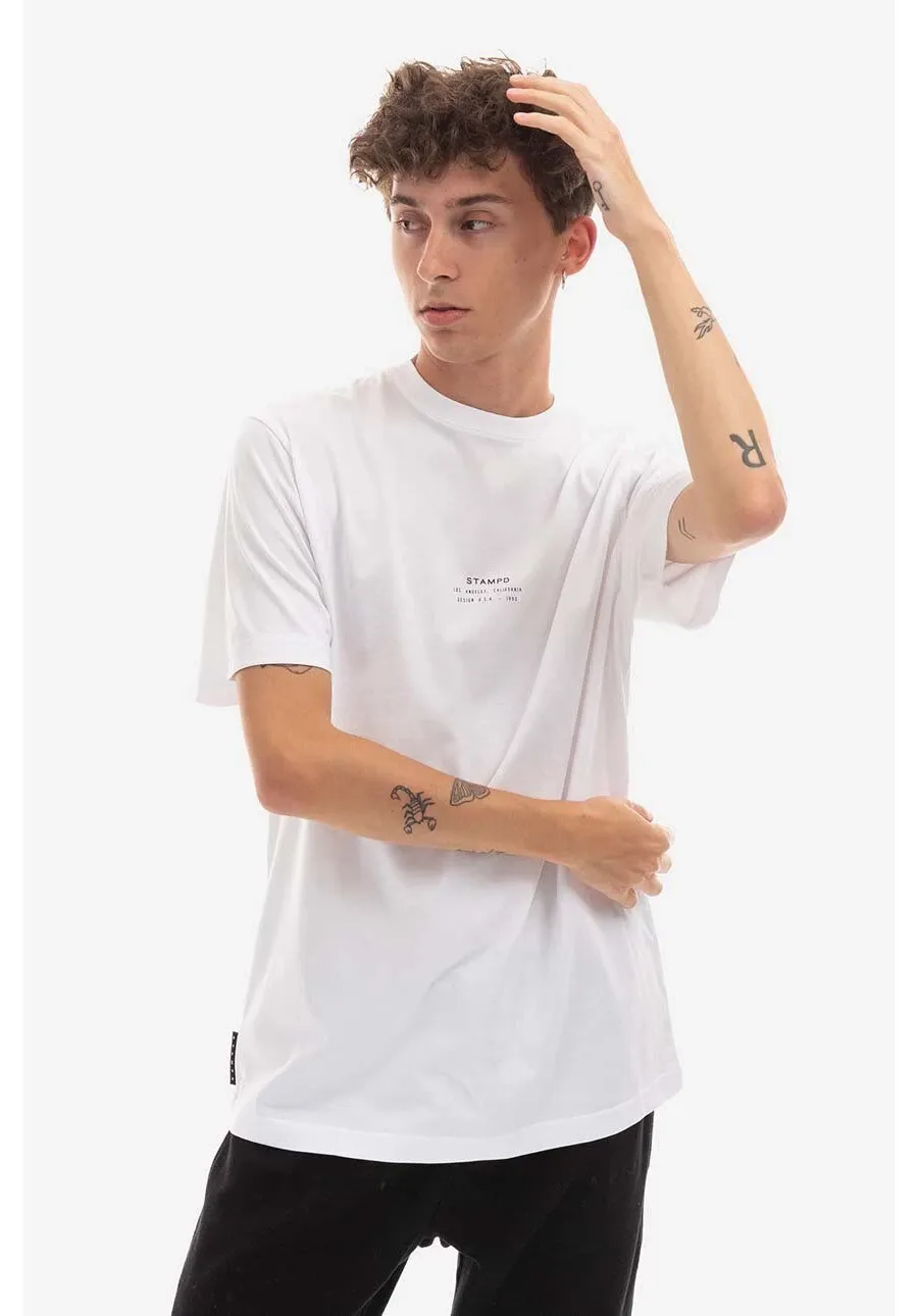 obrazek 1 STAMPD t-shirt bawełniany kolor biały gładki SLA.M2990TE-WHT
