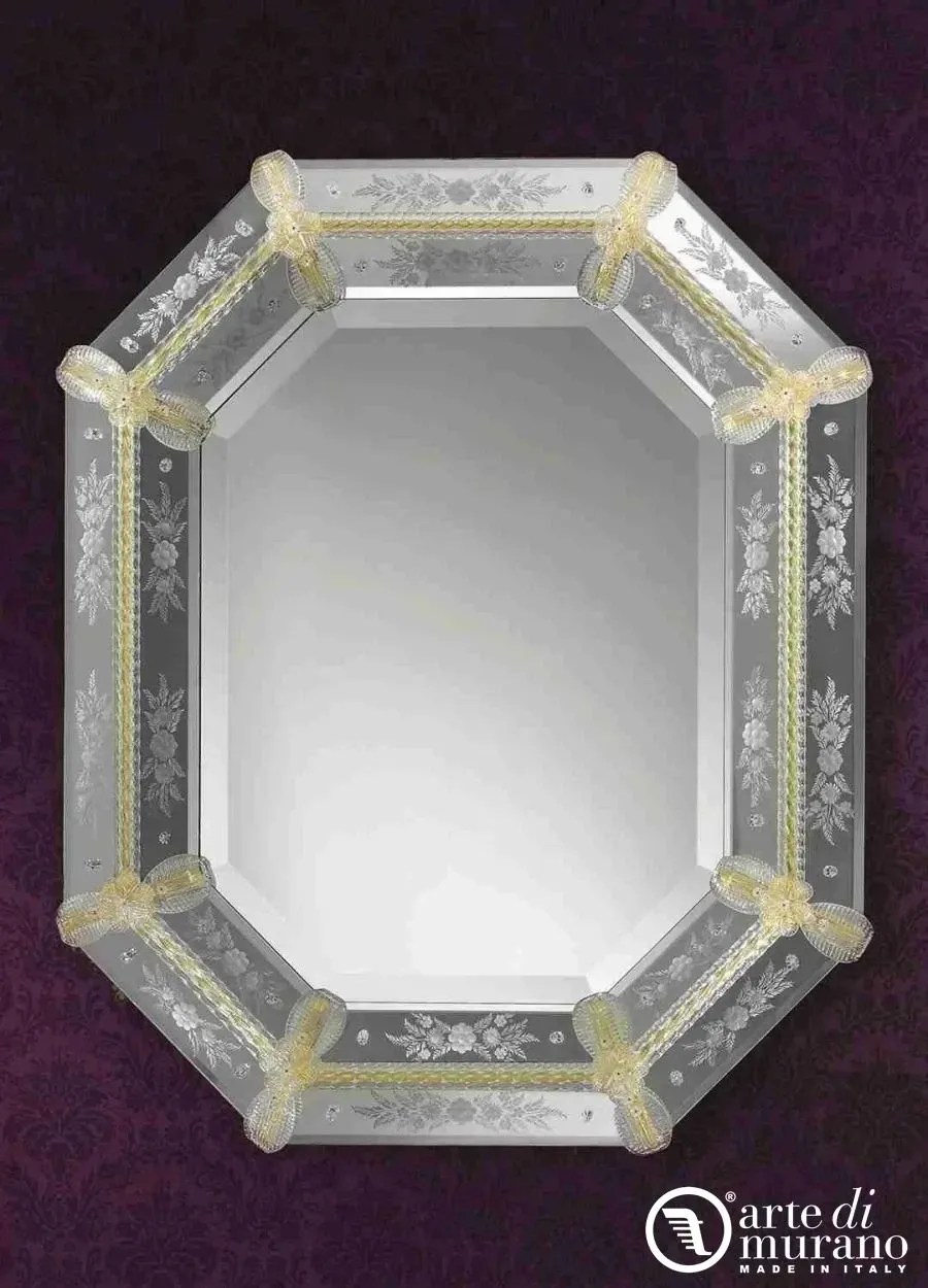 obrazek 1 Zjawiskowe lustro ścienne ze szkła Murano do eleganckich wnętrz