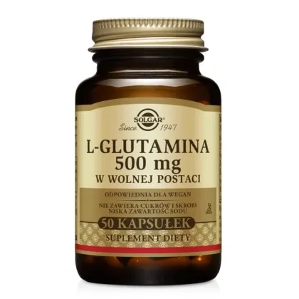 Zdjęcie Solgar L-Glutamina 500 mg kapsułki