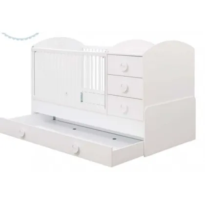 Zdjęcie Funkcjonalne łóżeczko niemowlęce w zestawie z przewijakiem i wysuwaną szufladą - Cilek