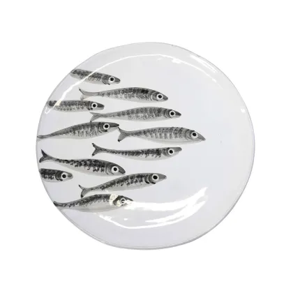 Zdjęcie Piękny luksusowy półmisek z namalowanymi rybkami - Virginia Casa