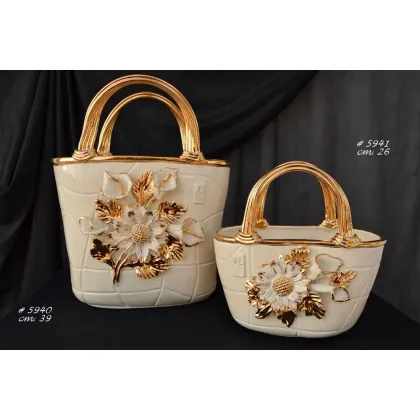 Picture A unique ceramic decoration in the shape of a bag