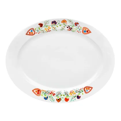 Zdjęcie Stylowy średni owalny talerz Vila Verde z delikatnym motywem kwiatowym - Vista Alegre