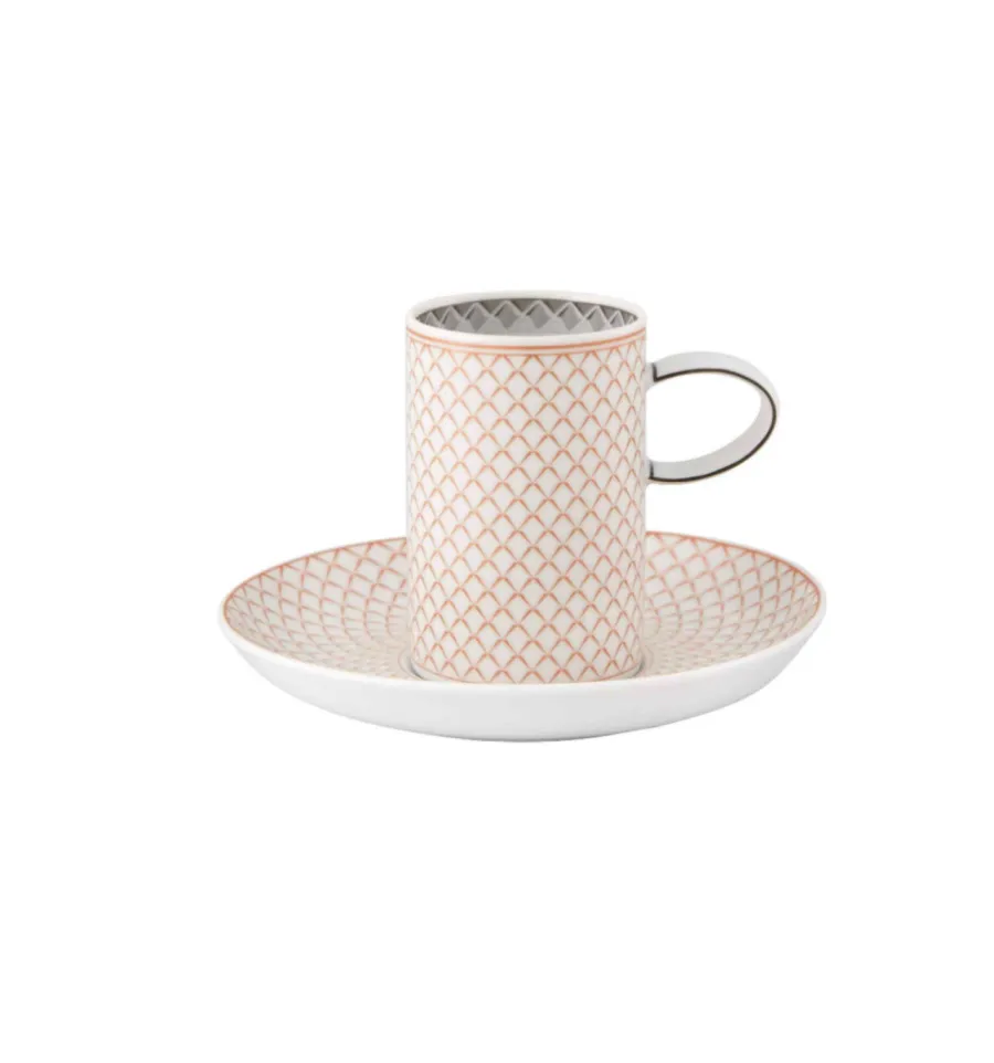 obrazek 1 Filiżanka do kawy ze spodkiem z porcelany Maya z unikatowym geometrycznym wzorem - Vista Alegre