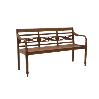 Zdjęcie Oryginalna ławka ogrodowa Giava z drewna tekowego