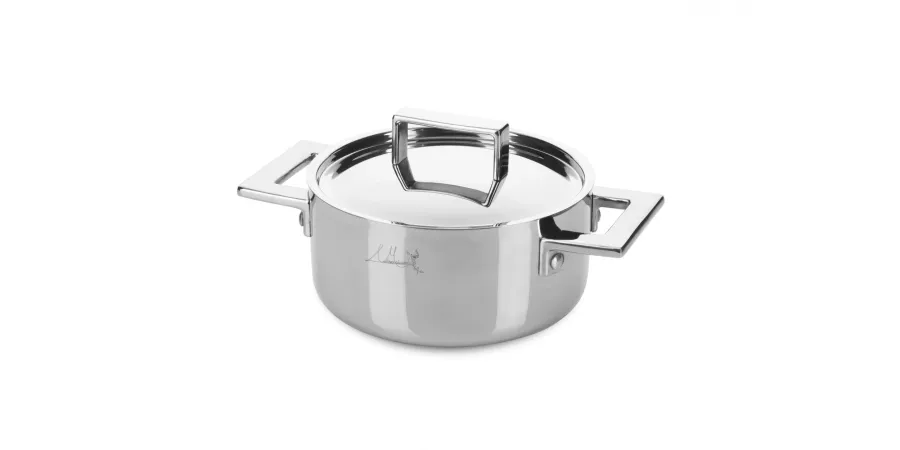 obrazek 1 Designerski włoski garnek 18 cm ze stali nierdzewnej