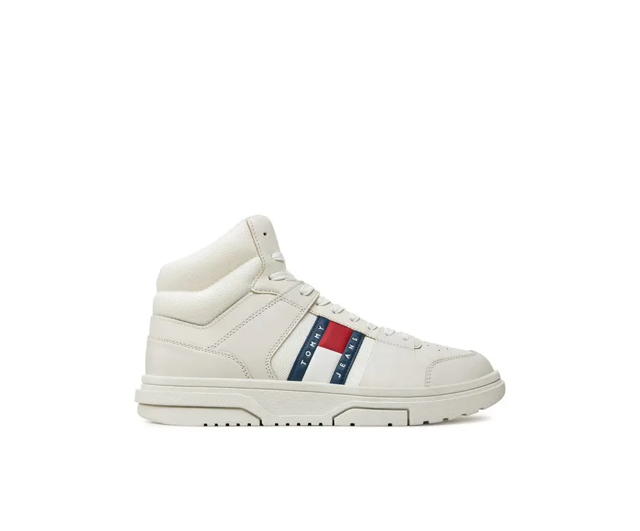 obrazek 1 Tommy Jeans Sneakersy The Brooklyn Mix Mat Mid EM0EM01458 Biały