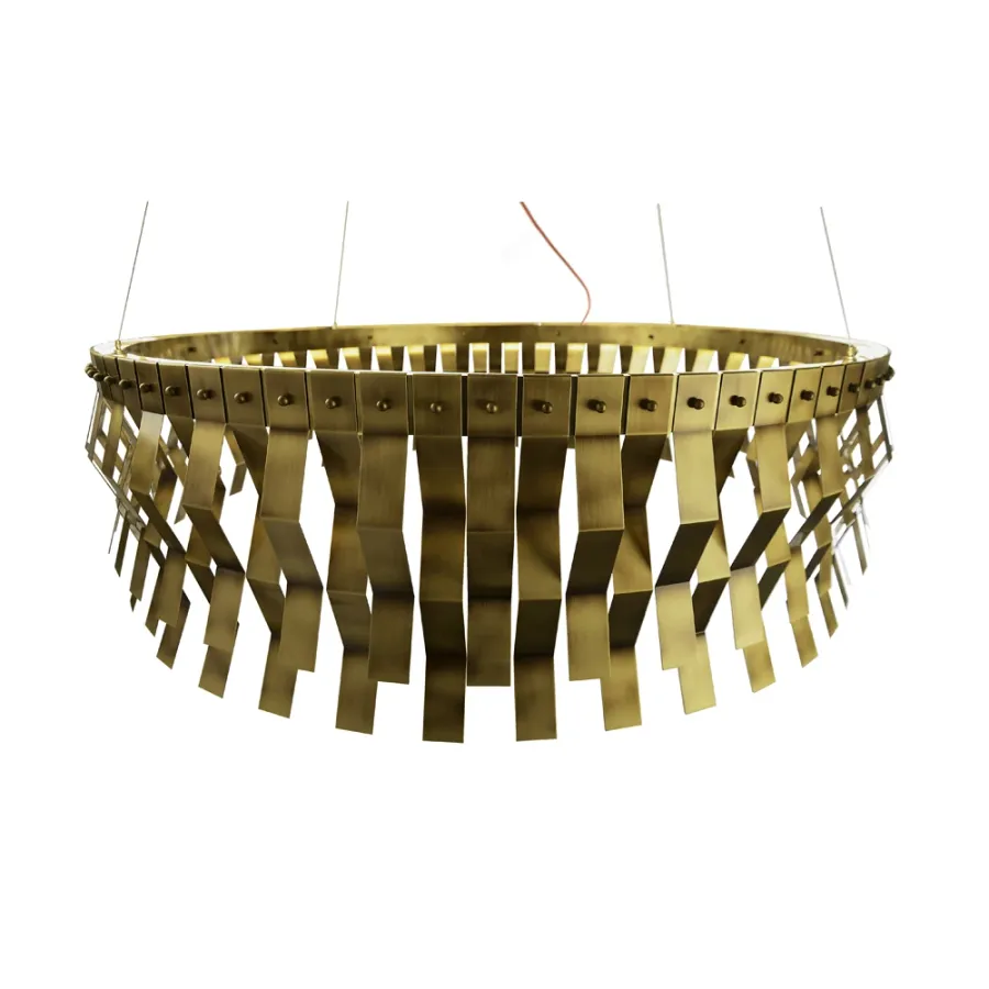 obrazek 2 Duża mosiężna lampa wisząca H.35+170xDia.120 cm