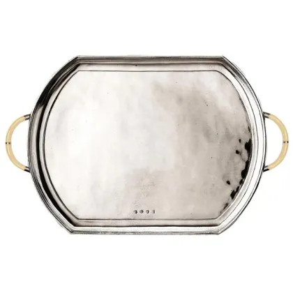 Picture Pewter tray for coffee or tea service