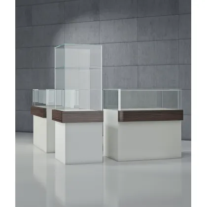 Zdjęcie Funkcjonalna narożna witryna – łącznik ze szkła hartowanego