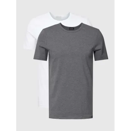 Zdjęcie T-shirt z detalem z logo w zestawie 2 szt. model ‘Cotton Essentials’