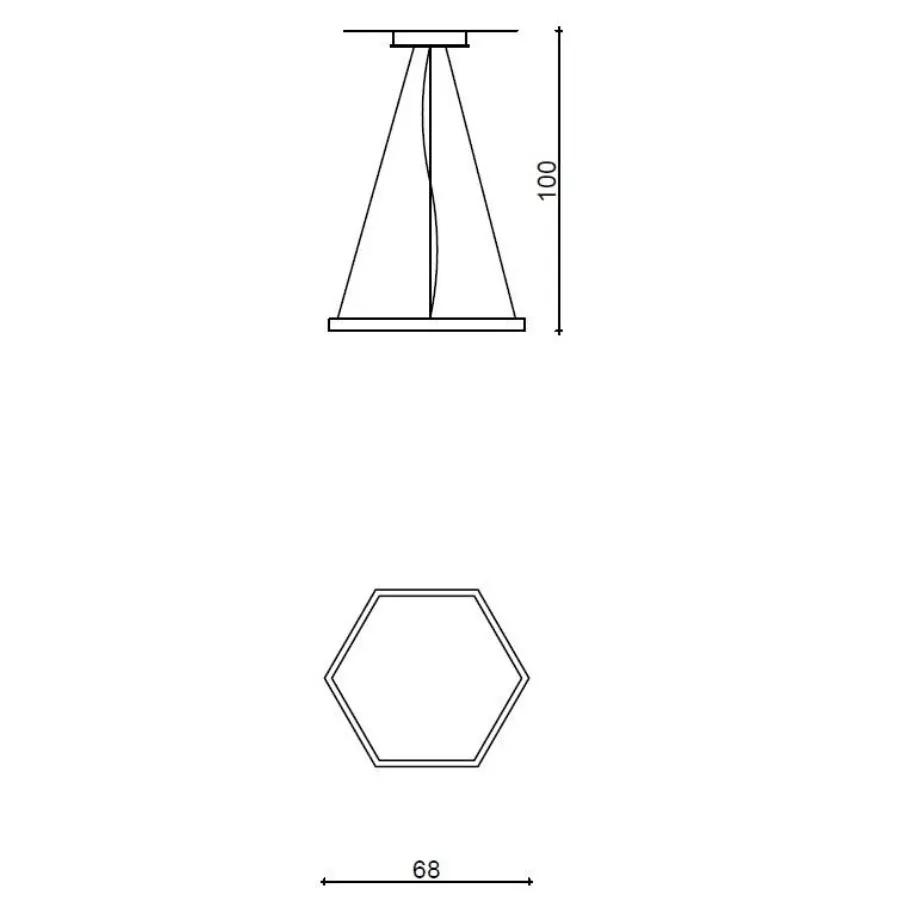 obrazek 2 Stylowy mosiężny żyrandol z kolekcji Hexagon - Il Paralume Marina