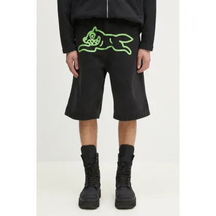 Zdjęcie ICECREAM szorty jeansowe bawełniane Running Dog Denim Shorts męskie kolor czarny ICD25103