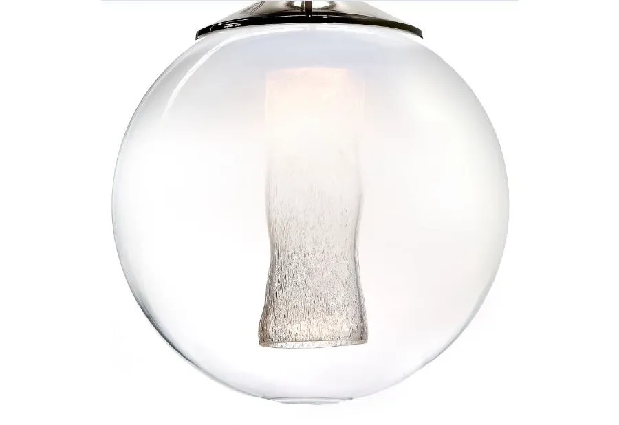 obrazek 2 Włoska duża lampa sufitowa ze szkła Murano z cylindrem „pulegoso” w środku - Il Paralume Marina
