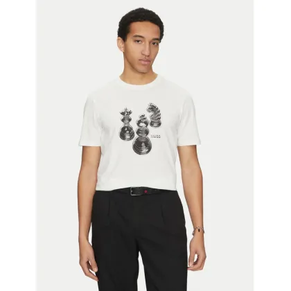 Zdjęcie HUGO T-Shirt Dischach 50532918 Écru Regular Fit