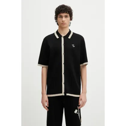 Zdjęcie Filling Pieces koszula Gardener męska kolor czarny relaxed z kołnierzykiem klasycznym 91299851861