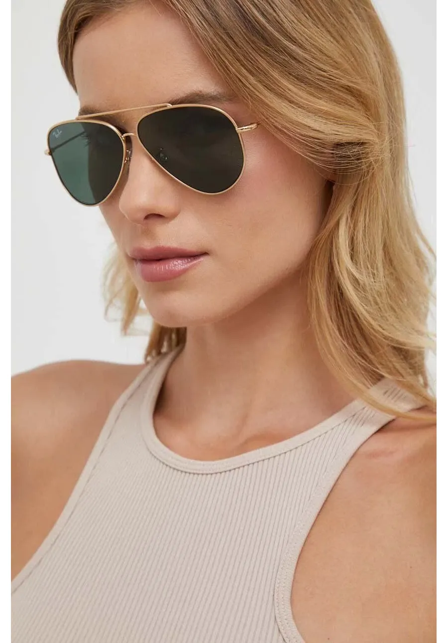 obrazek 1 Ray-Ban okulary przeciwsłoneczne LENNY KRAVITZ X AVIATOR REVERSE kolor złoty 0RBR0101S