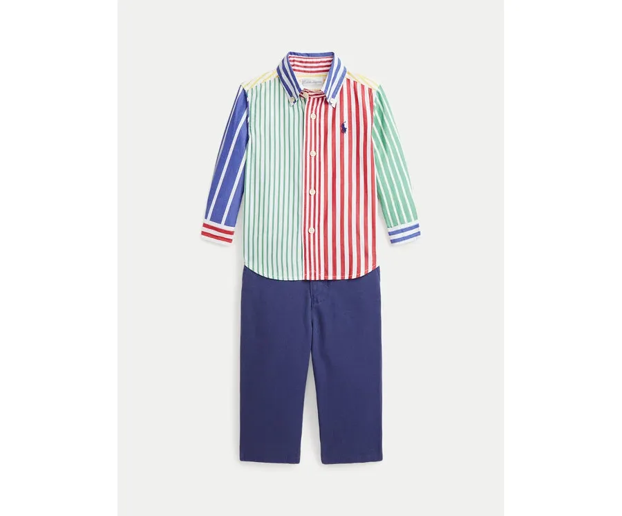 obrazek 1 Polo Ralph Lauren Komplet koszula i spodnie materiałowe 320958600001 Kolorowy Regular Fit