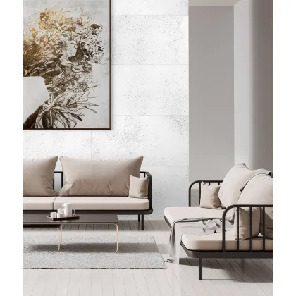 Zdjęcie 100x50 cm DS - (biały, srebrne kruszywo) - płyta beton architektoniczny ultralekka