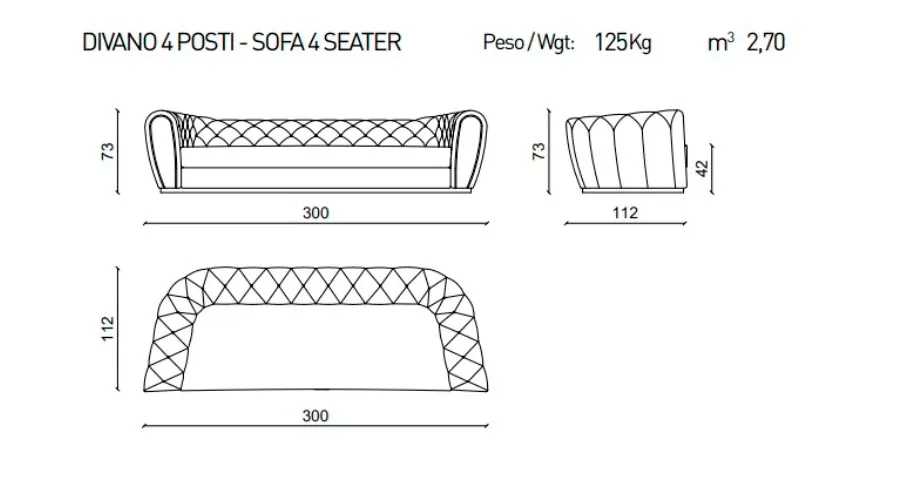 obrazek 4 Sofa z litego drewna, obicie skórą lub tkaninami różnego rodzaju - Ulivi Salotti
