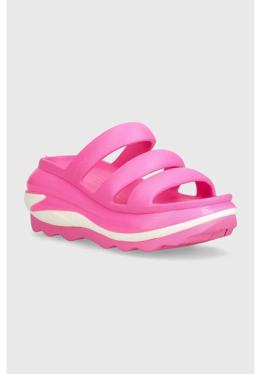 obrazek 1 Crocs klapki Mega Crush Triple Strap damskie kolor różowy na platformie 209842