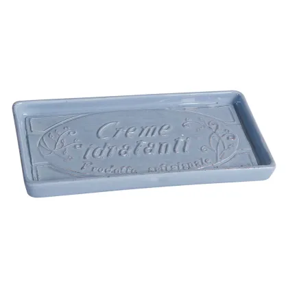 Picture Blue ceramic bathroom tray - Virginia Casa