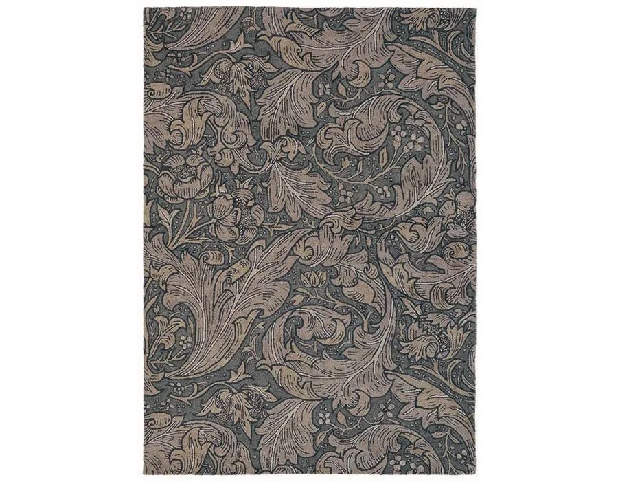 Brązowy Dywan w Kwiaty – BACHELORS BUTTON CHARCOAL 28205, angielskiej marki Morris & Co.