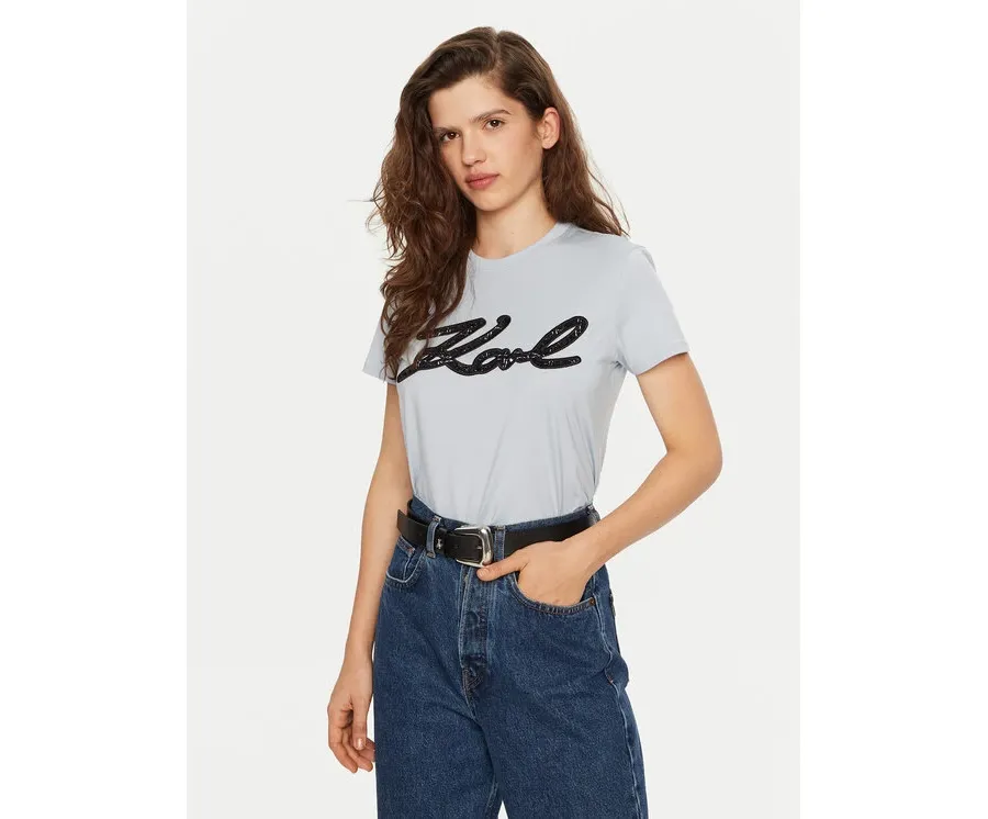 obrazek 1 KARL LAGERFELD T-Shirt A1W17117 Niebieski Regular Fit