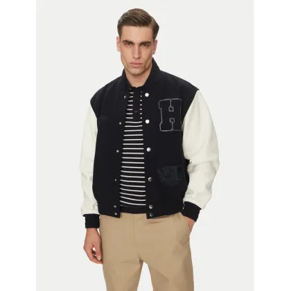 Zdjęcie Tommy Hilfiger Kurtka przejściowa Leather Varsity Jacket MW0MW39248 Granatowy Regular Fit