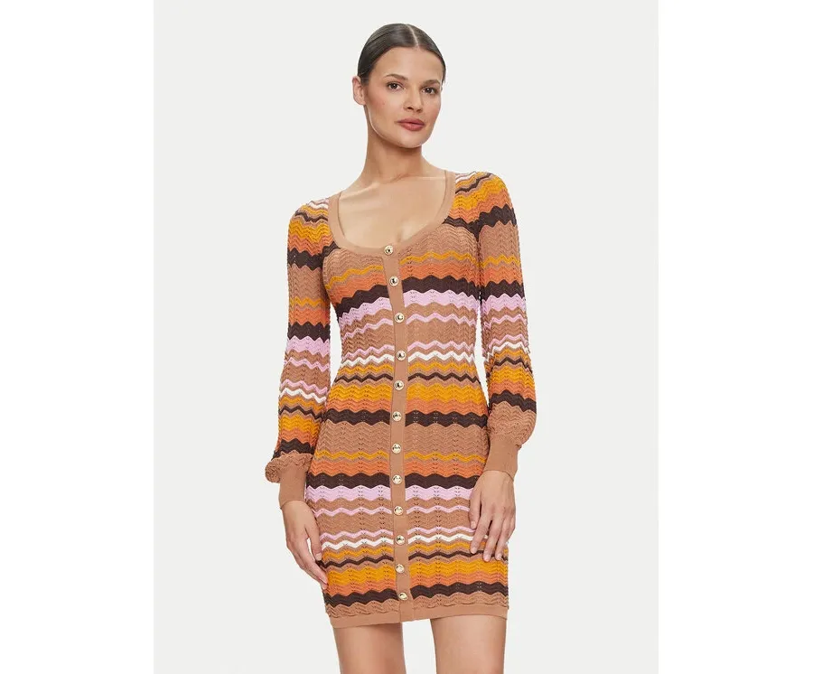 obrazek 1 Guess Sukienka dzianinowa W4YK90 Z3GC0 Pomarańczowy Regular Fit