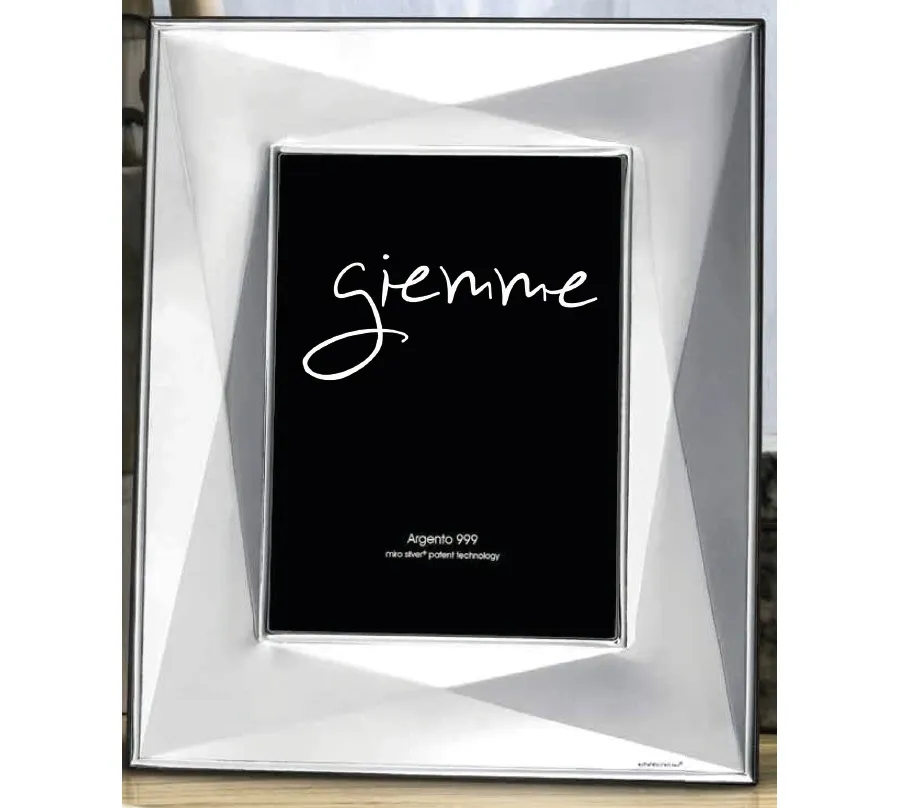 picture 1 Silver photo frame 13x18 cm with a unique triangular decoration