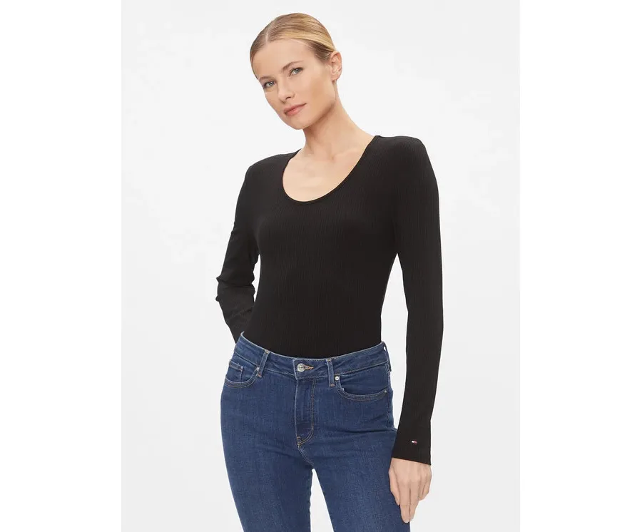 obrazek 1 Tommy Hilfiger Bluzka WW0WW41654 Czarny Slim Fit