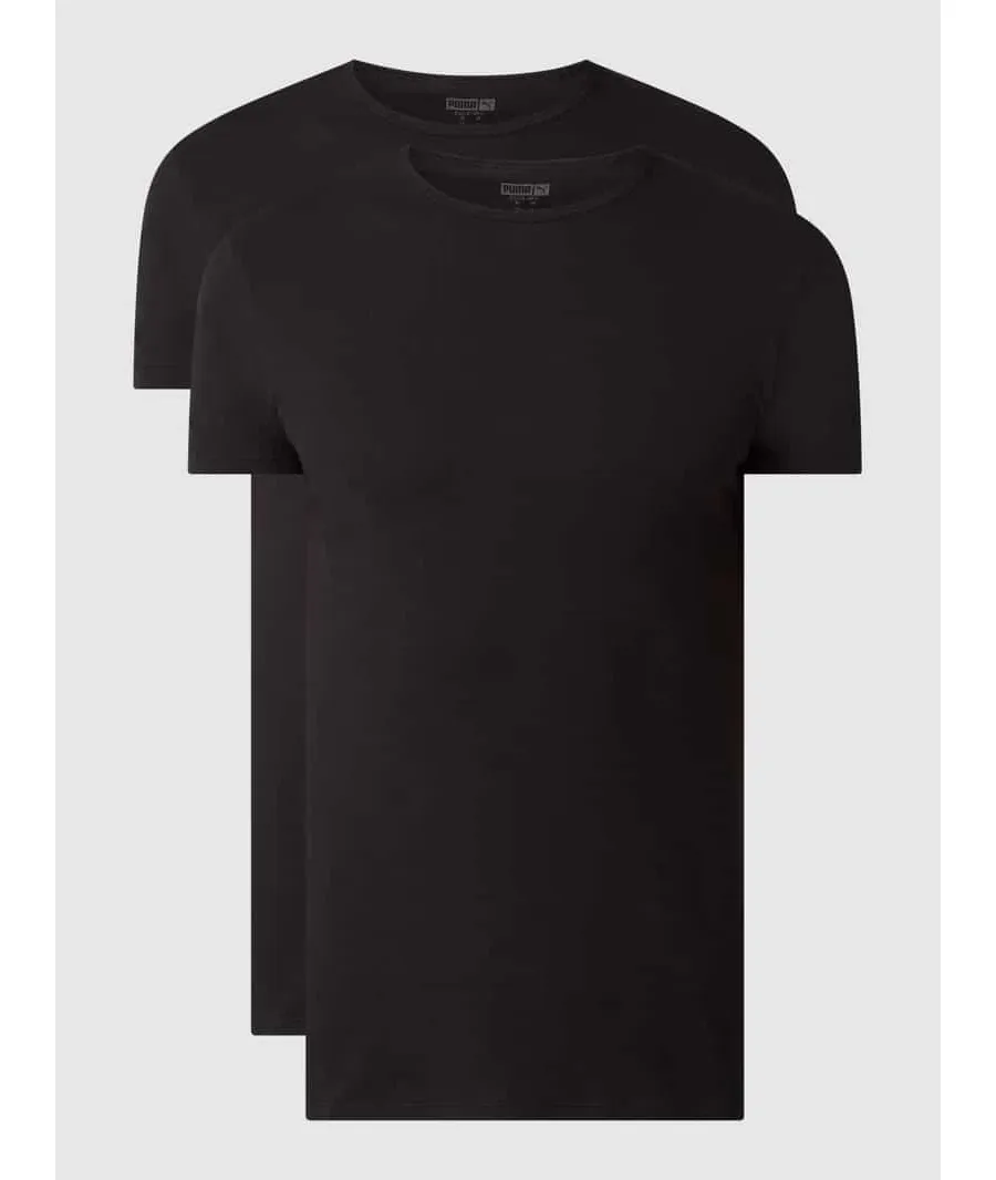 obrazek 1 T-shirt o kroju regular fit z bawełny w zestawie 2 szt