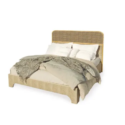 Zdjęcie Wyjątkowe łóżko z drewnianą nakładką w zagłówku - Ana Roque