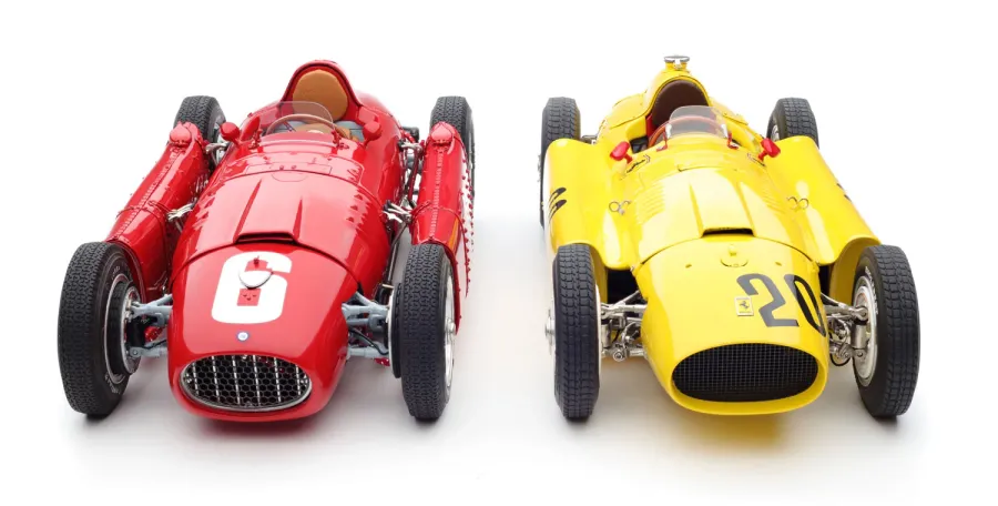 obrazek 1 Piękny komplet dwóch replik zółtego Ferrari D50 i czerwonej Lanci D50