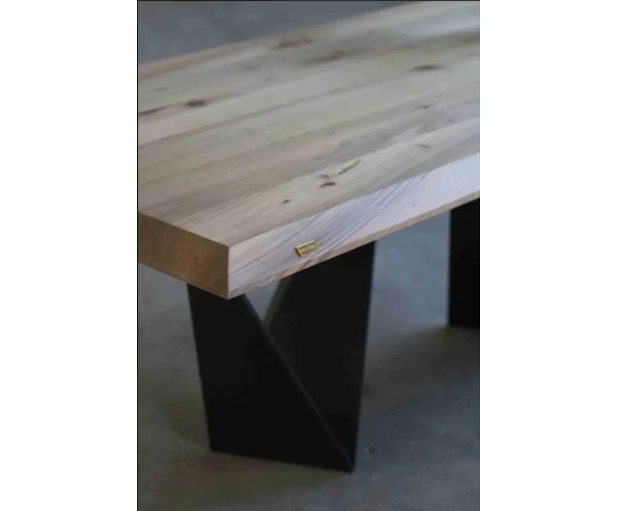 obrazek 4 Elegancki stół drewniany z metalową podstawą w kształcie litery W