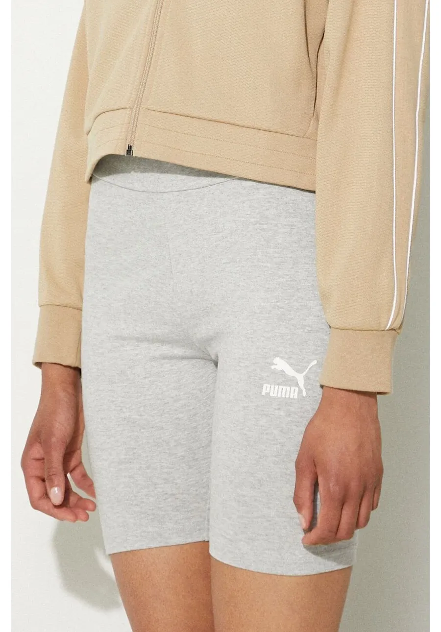 obrazek 1 Puma szorty damskie kolor szary z nadrukiem high waist 530234-01