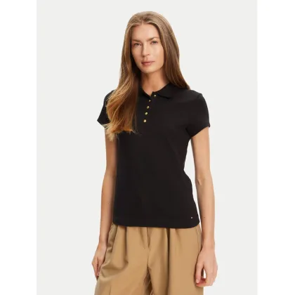 Zdjęcie Tommy Hilfiger Polo Gold Button WW0WW45768 Czarny Slim Fit