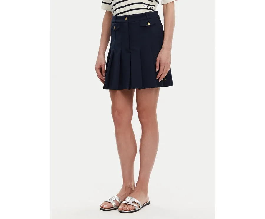 obrazek 1 Tommy Hilfiger Spódnica plisowana WW0WW44731 Granatowy Regular Fit