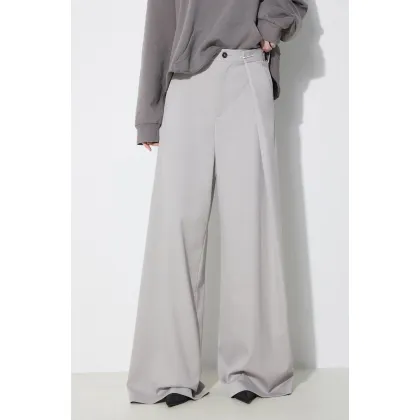 Zdjęcie MM6 Maison Margiela spodnie z domieszką wełny kolor szary high waist S52KA0481