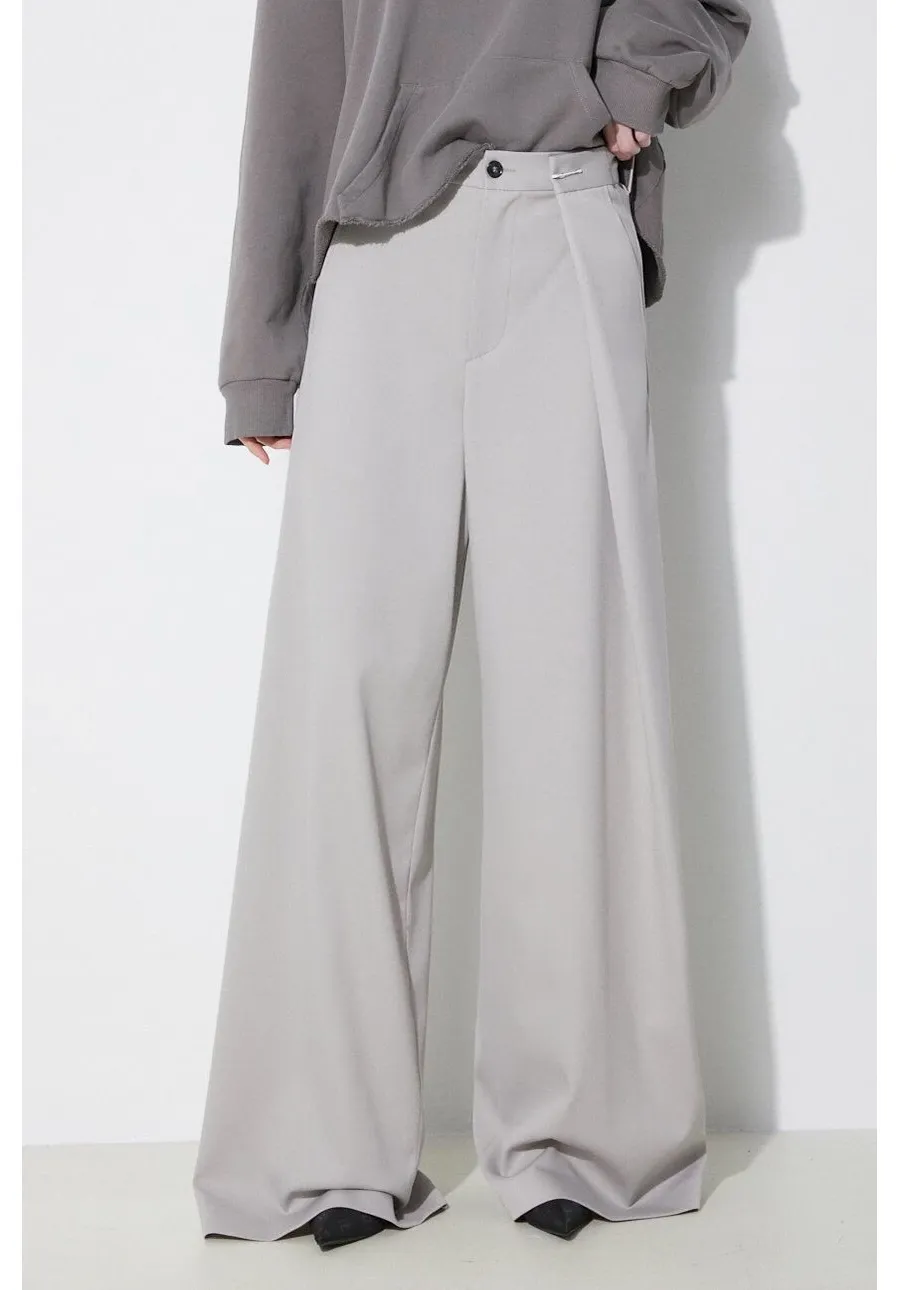 obrazek 1 MM6 Maison Margiela spodnie z domieszką wełny kolor szary high waist S52KA0481